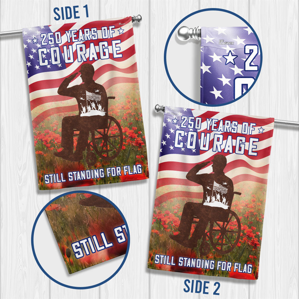 250 Years of Courage Veteran Flag for Semiquincentennial and Veterans Day