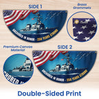 America 250th Anniversary Anchored in Honor Patriotic Navy Fan Flag
