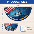 America 250th Anniversary Anchored in Honor Patriotic Navy Fan Flag