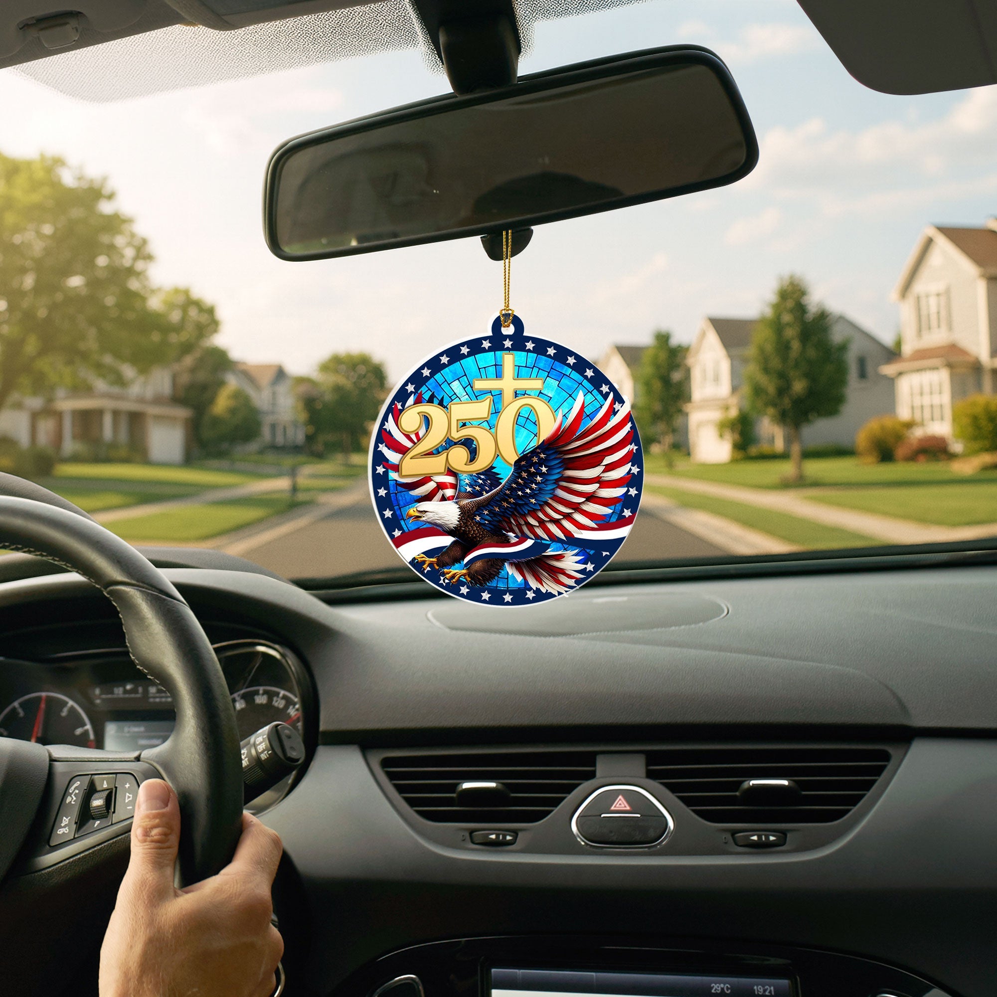 America 250th Anniversary Ornament | Patriotic Bald Eagle Christmas Ornament