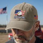 250 Years America Independence Patriot Washed Cap Embroidered Eagle Flag