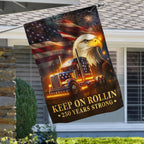 American Flag for Truckers – Keep On Rollin 250 Years Strong Decor
