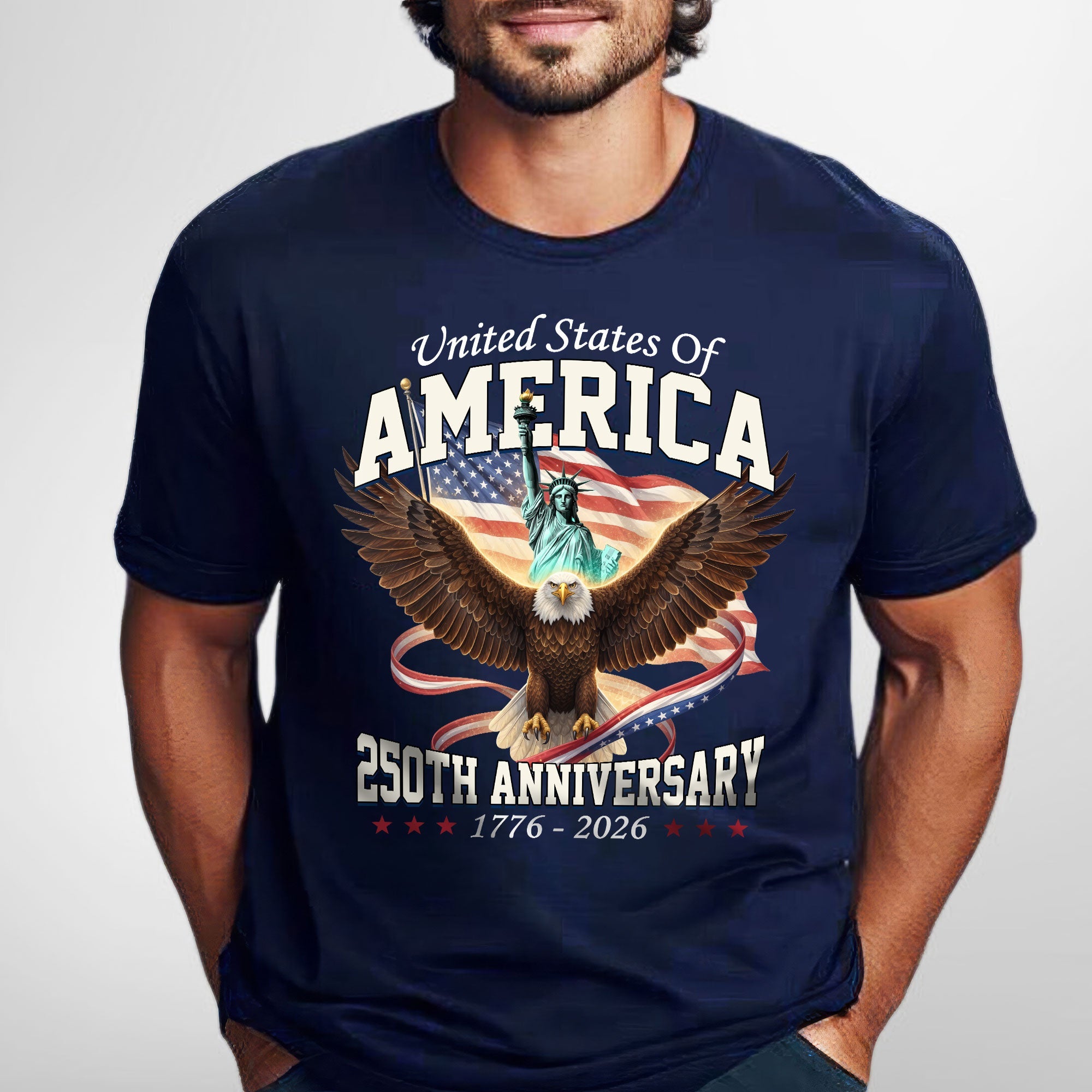 250th Anniversary Patriotic T-Shirt | American Eagle Liberty Tee