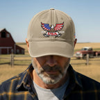 250 Years of America Patriot Washed Cap with Embroidered Eagle USA Flag