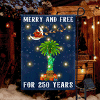 South Carolina 250th Christmas Solar LED Garden Flag Santa Eagle Decor