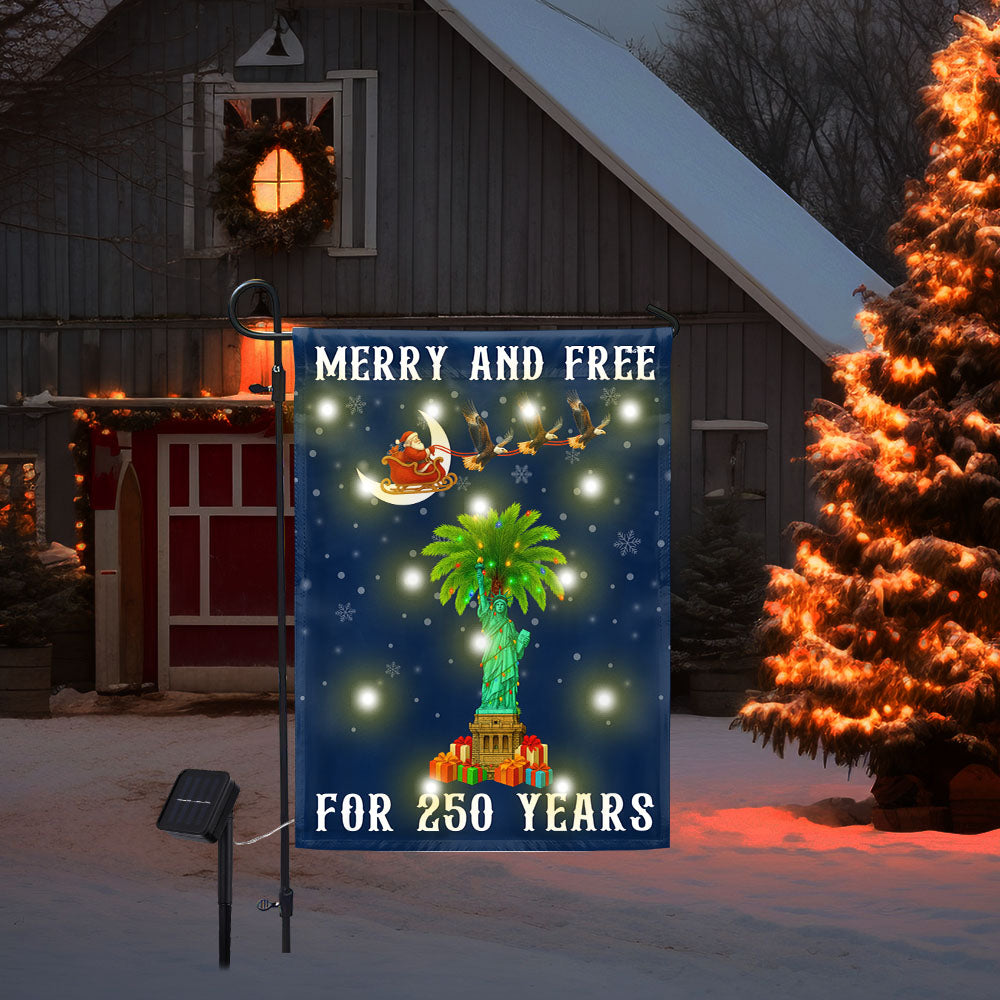 South Carolina 250th Christmas Solar LED Garden Flag Santa Eagle Decor