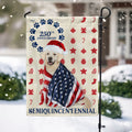 Patriotic Yellow Labrador Retriever Flag American 250th Christmas Decor