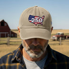 250 Years of USA Patriotic Washed Cap with Embroidered America Map