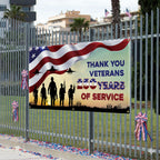 Thank You Veterans Fence Banner | Honoring 250 Years of American Freedom