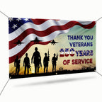 Thank You Veterans Fence Banner | Honoring 250 Years of American Freedom