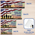 Thank You Veterans Fence Banner | Honoring 250 Years of American Freedom