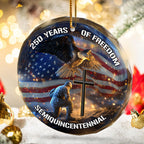 250 Years of Freedom Ornament Eagle Soldier Cross Patriotic Faith Gift