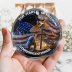 250 Years of Freedom Ornament Eagle Soldier Cross Patriotic Faith Gift