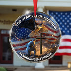 250 Years of Freedom Ornament Eagle Soldier Cross Patriotic Faith Gift