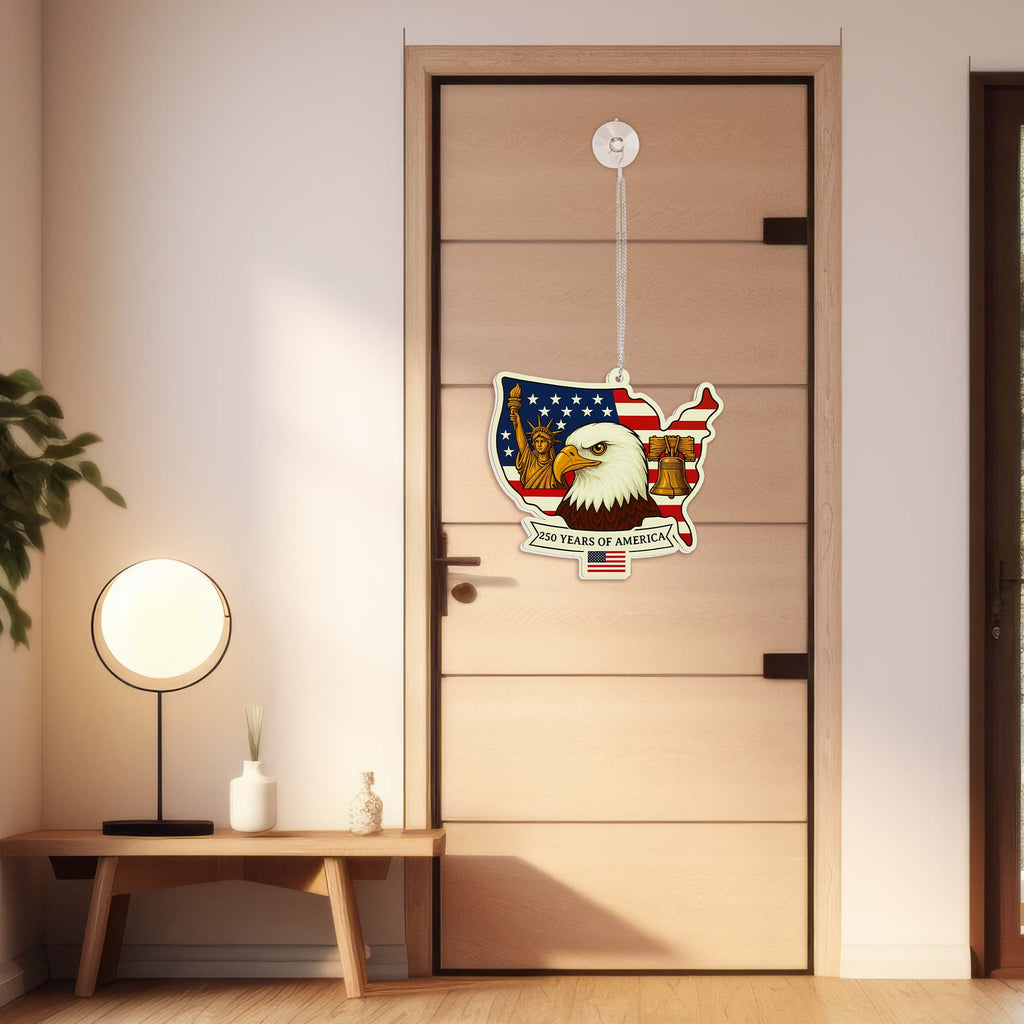 USA 250th Anniversary Suncatcher | Patriotic Eagle Liberty Hanging Decor