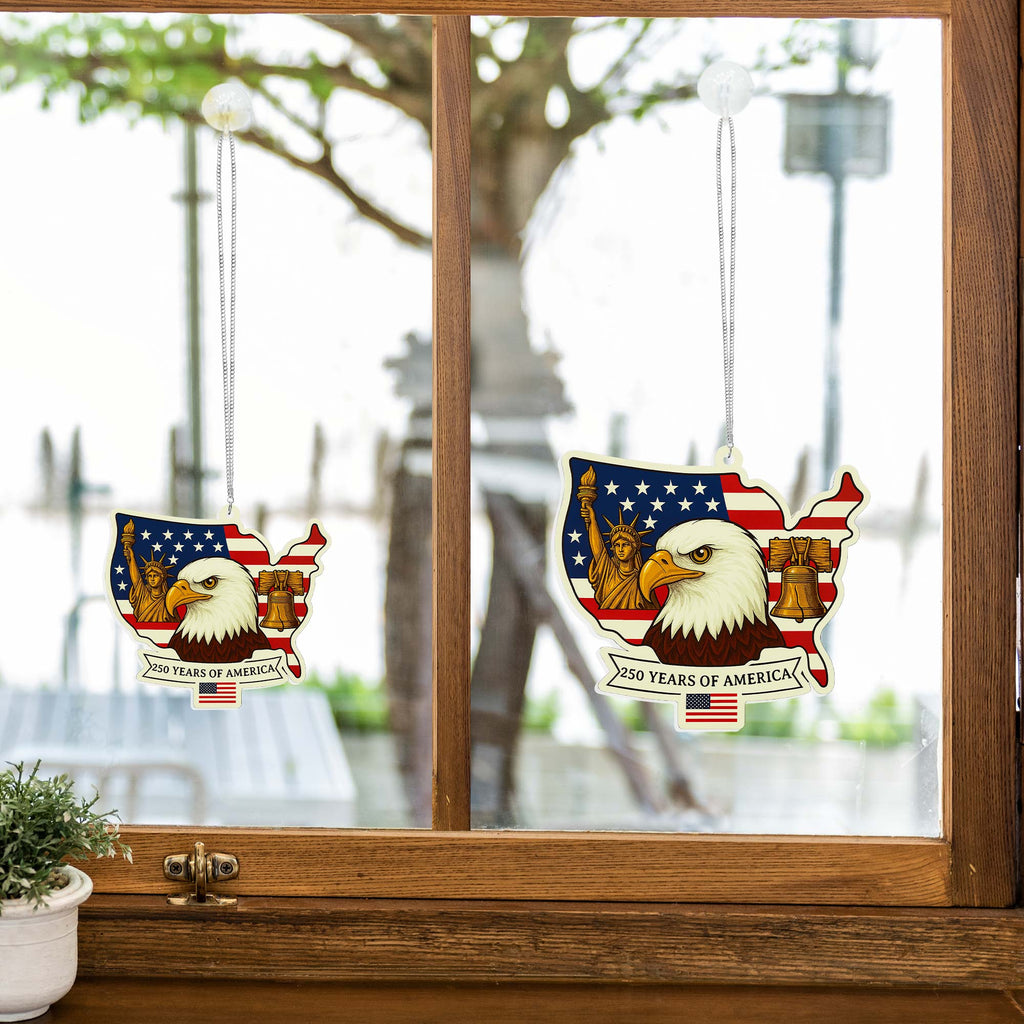 USA 250th Anniversary Suncatcher | Patriotic Eagle Liberty Hanging Decor