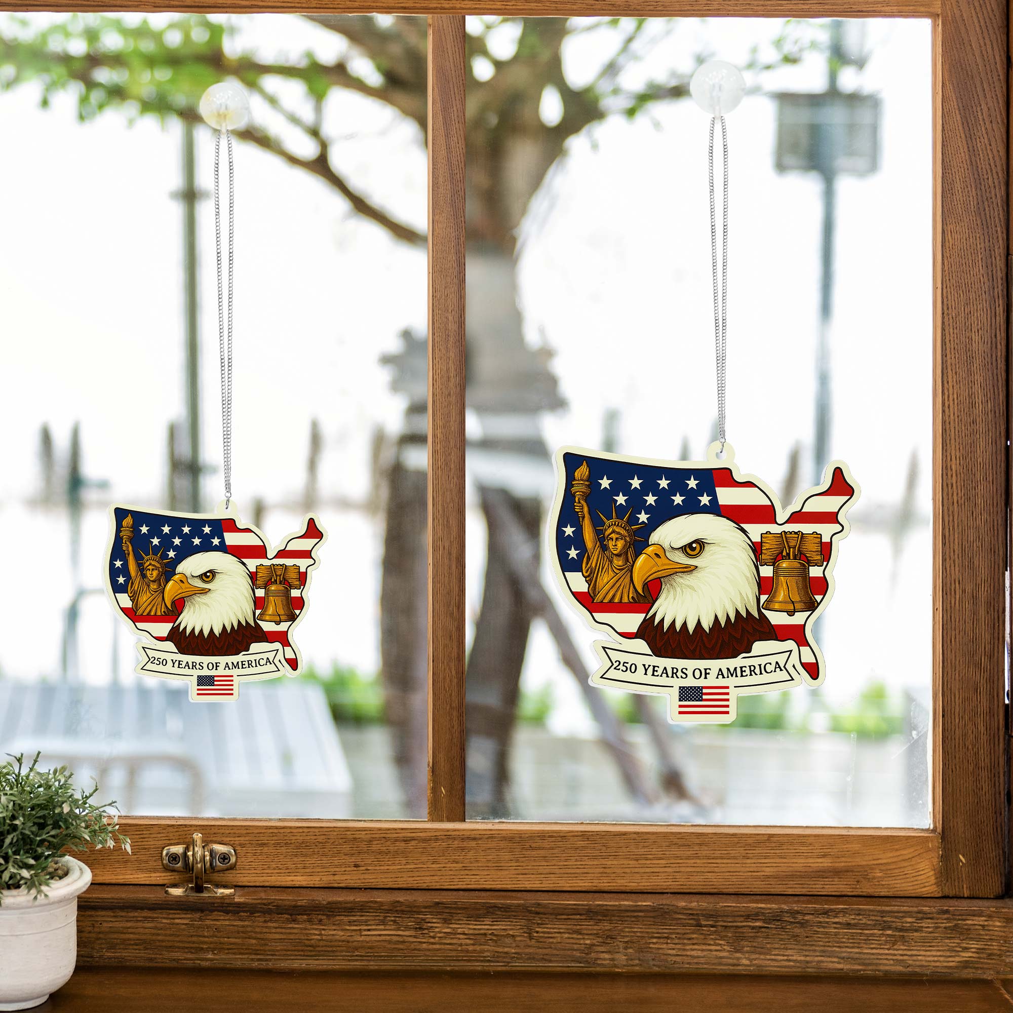 USA 250th Anniversary Suncatcher | Patriotic Eagle Liberty Hanging Decor