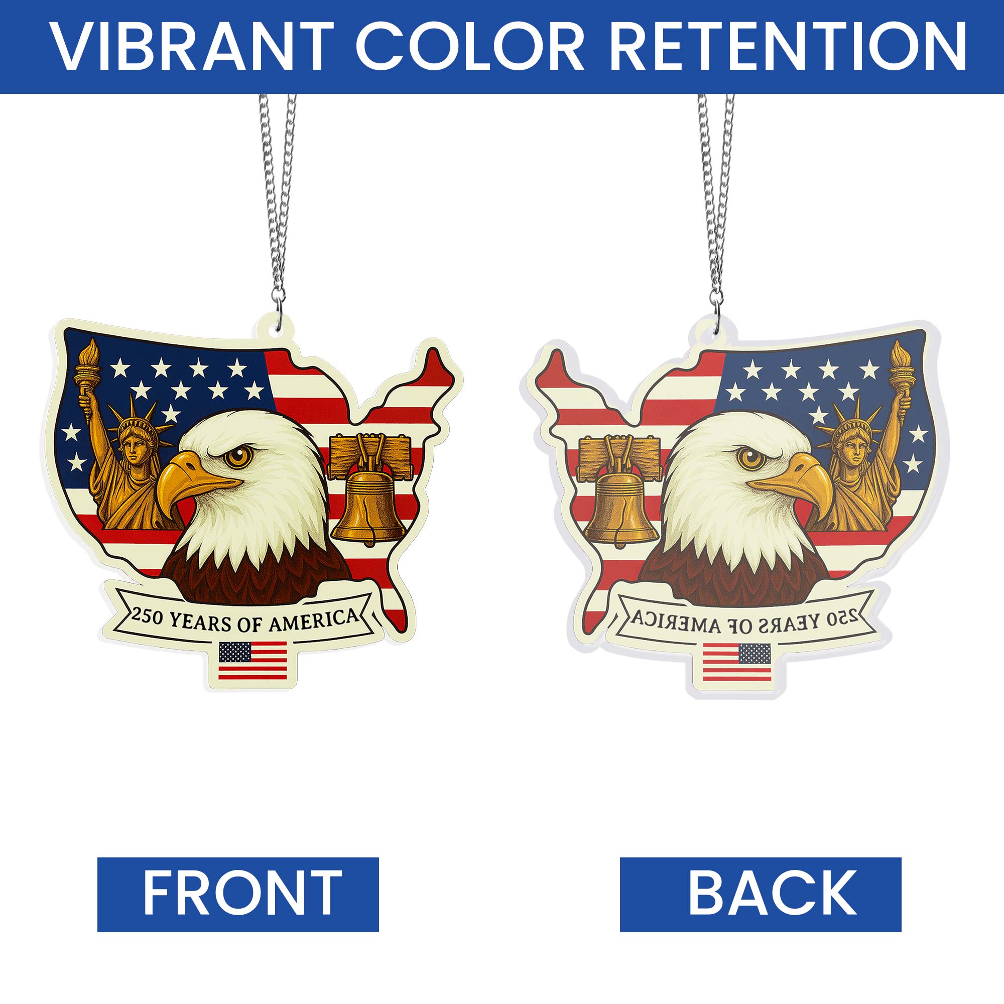 USA 250th Anniversary Suncatcher | Patriotic Eagle Liberty Hanging Decor