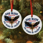 God Bless America Eagle Cross Ornament 250 Years of Freedom Patriotic