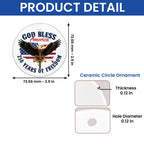God Bless America Eagle Cross Ornament 250 Years of Freedom Patriotic