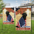 Black Labrador Patriotic Flag | 250 Years of Faith & Freedom Decor