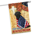 Black Labrador Patriotic Flag | 250 Years of Faith & Freedom Decor