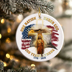 One Nation Under God Ornament Eagle Jesus Cross 250 Years Strong