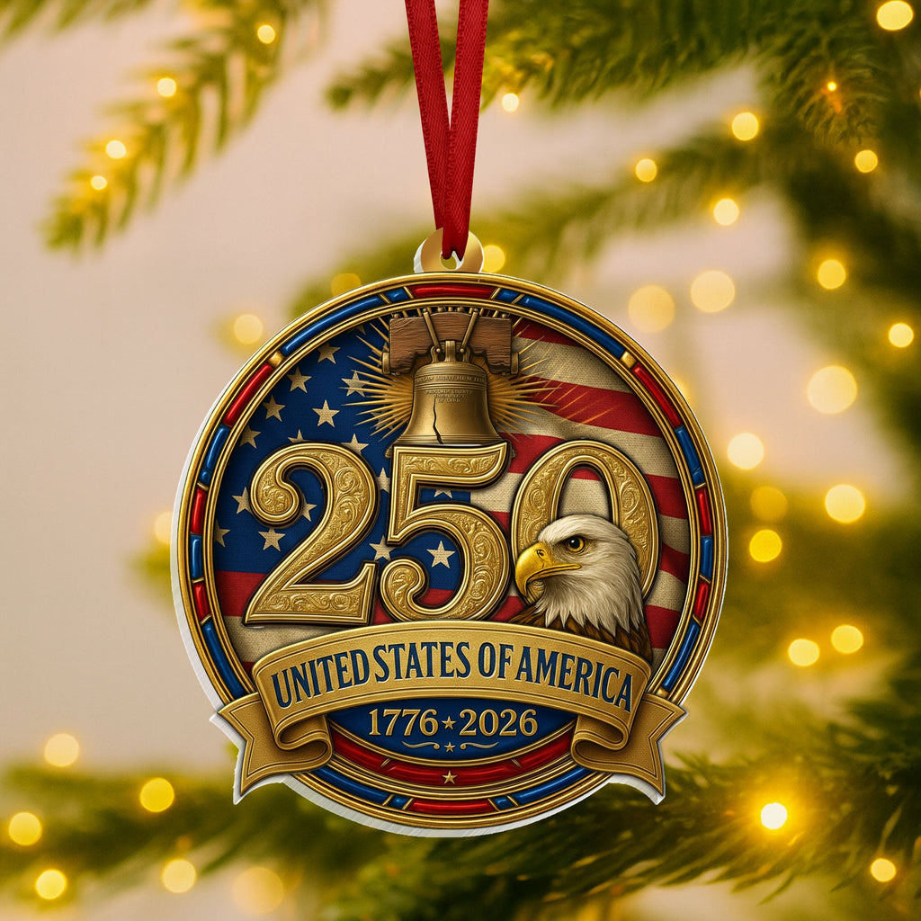 United States of America Patriotic Ornament, 250 Years Hanging Decor