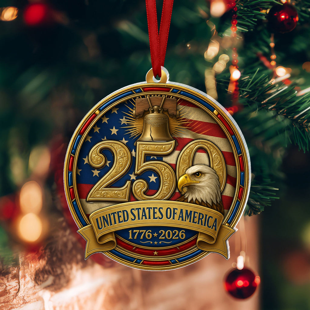 United States of America Patriotic Ornament, 250 Years Hanging Decor