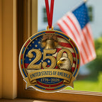 United States of America Patriotic Ornament, 250 Years Hanging Decor