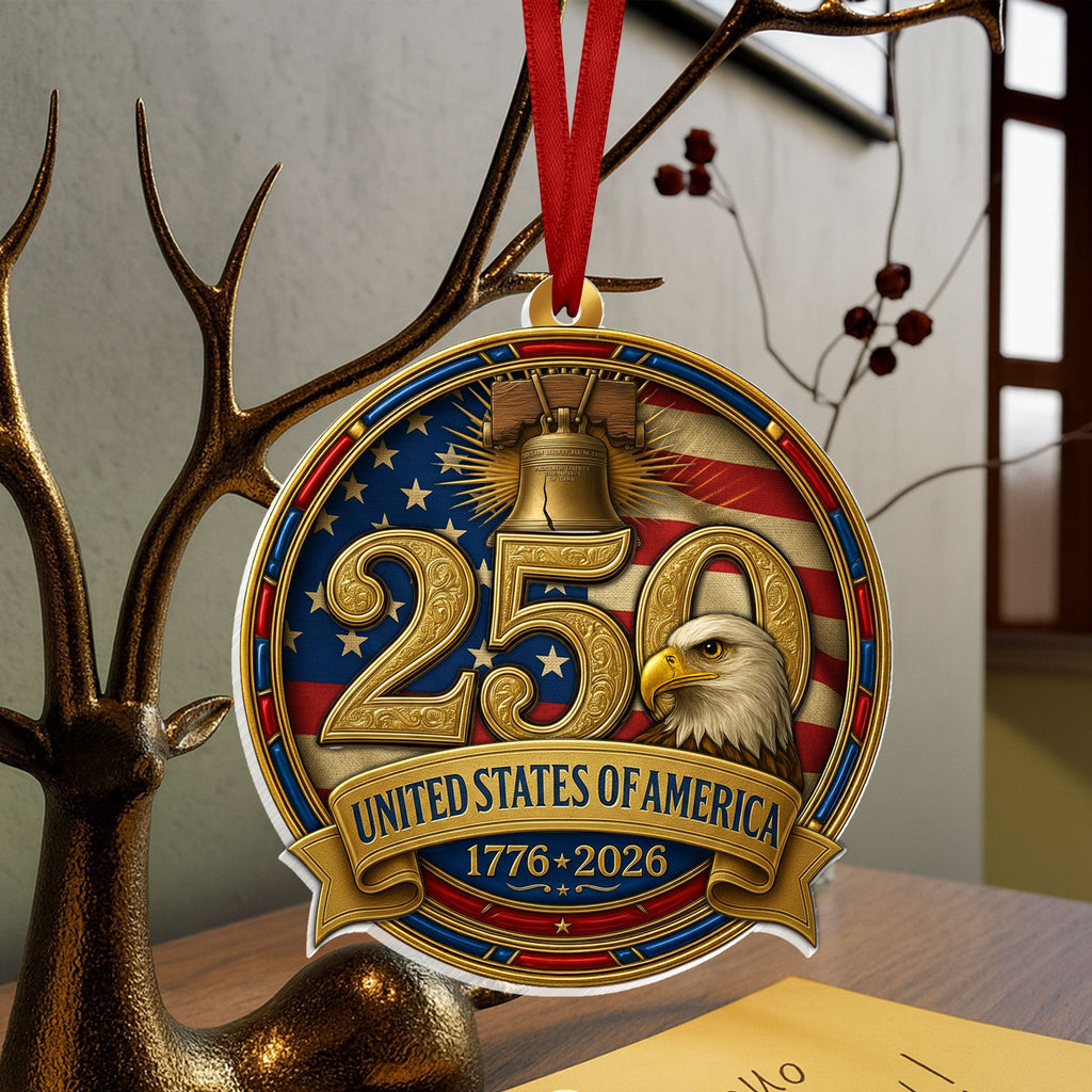 United States of America Patriotic Ornament, 250 Years Hanging Decor