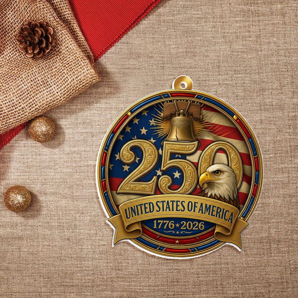 United States of America Patriotic Ornament, 250 Years Hanging Decor