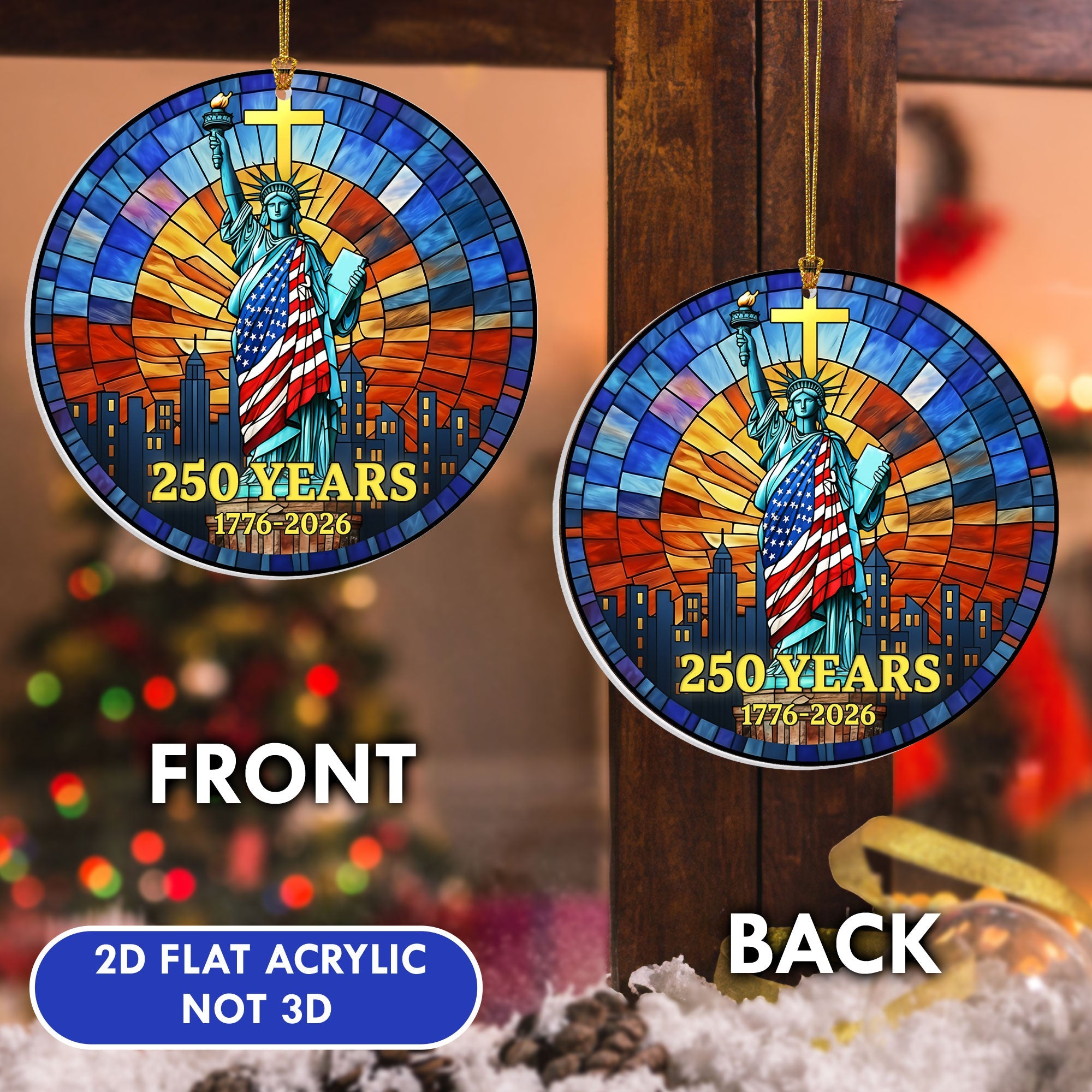 250th Anniversary Patriotic Ornament | Liberty 1776 2026 Independence Day