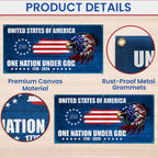 250th Anniversary Fence Banner One Nation Under God Betsy Ross Flag