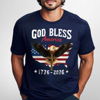 Patriotic 250th Anniversary T-Shirt | God Bless America Eagle 1776–2026 Tee