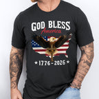 Patriotic 250th Anniversary T-Shirt | God Bless America Eagle 1776–2026 Tee