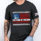 USA 250 Years of Freedom T-Shirt | Semiquincentennial Patriotic Tee