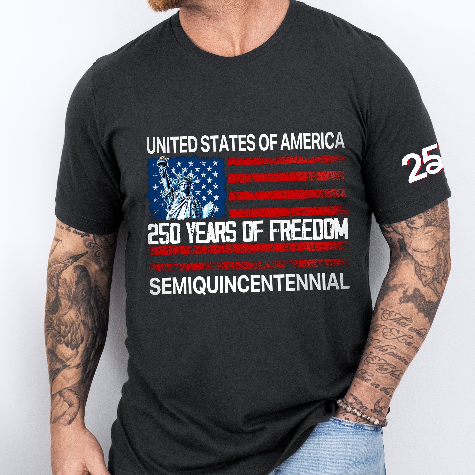 USA 250 Years of Freedom T-Shirt | Semiquincentennial Patriotic Tee