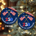 Patriotic Christmas Ornament | 250 Years of Freedom American Flag Decor