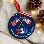 Patriotic Christmas Ornament | 250 Years of Freedom American Flag Decor
