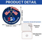 Patriotic Christmas Ornament | 250 Years of Freedom American Flag Decor