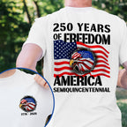 250 Years of Freedom T-Shirt | Patriotic American Eagle Anniversary Tee