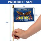 America 250th Anniversary Eagle 1776 2026 Handheld Flag for Independence Day