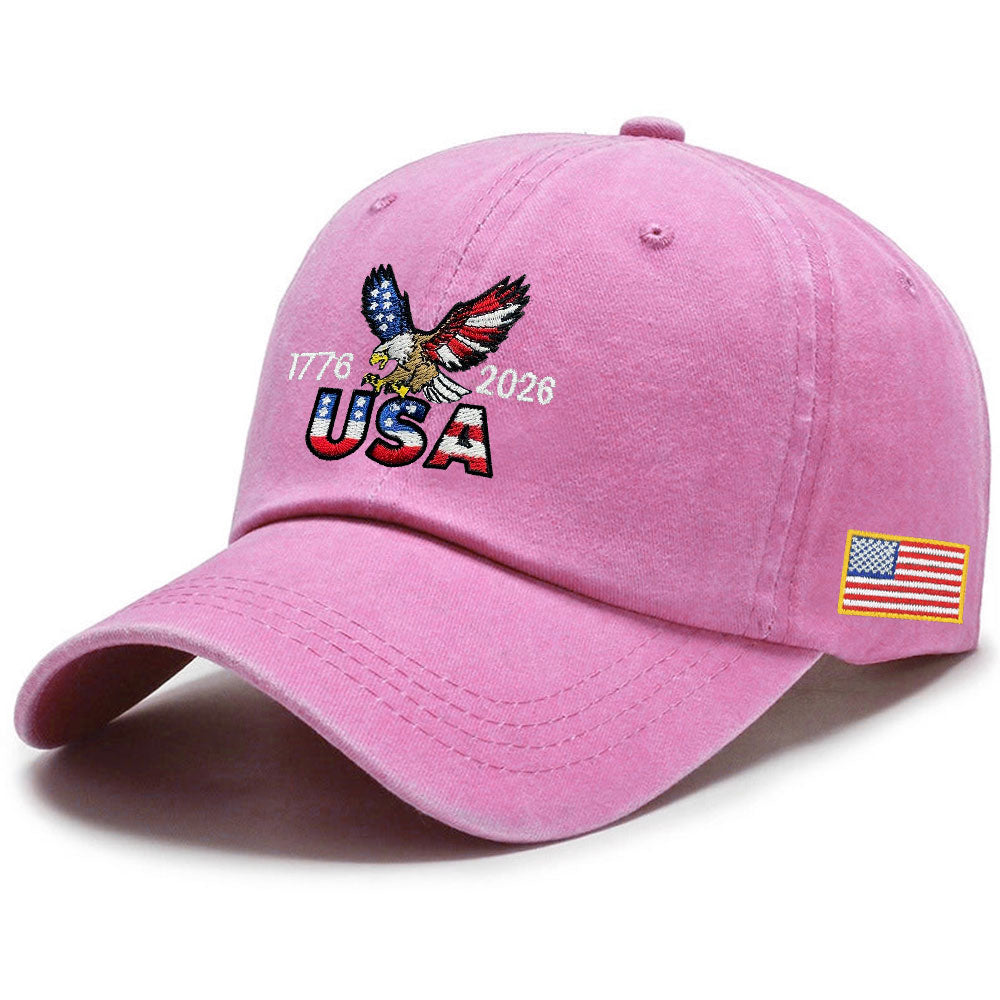 250th Anniversary USA Washed Cap | Patriot Embroidered American Flag