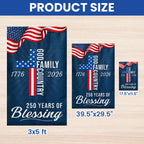 250 Years of Blessing God 1776 2026 Patriotic Flag 3-Day Shipping