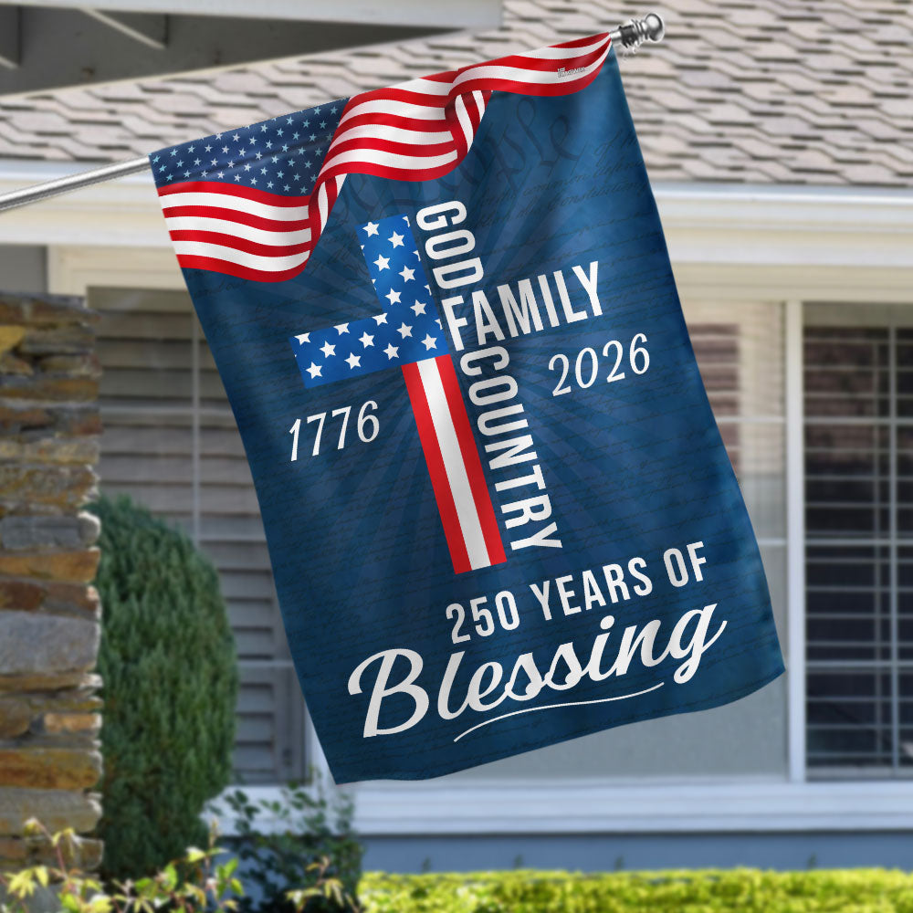 250 Years of Blessing God 1776 2026 Patriotic Flag 3-Day Shipping