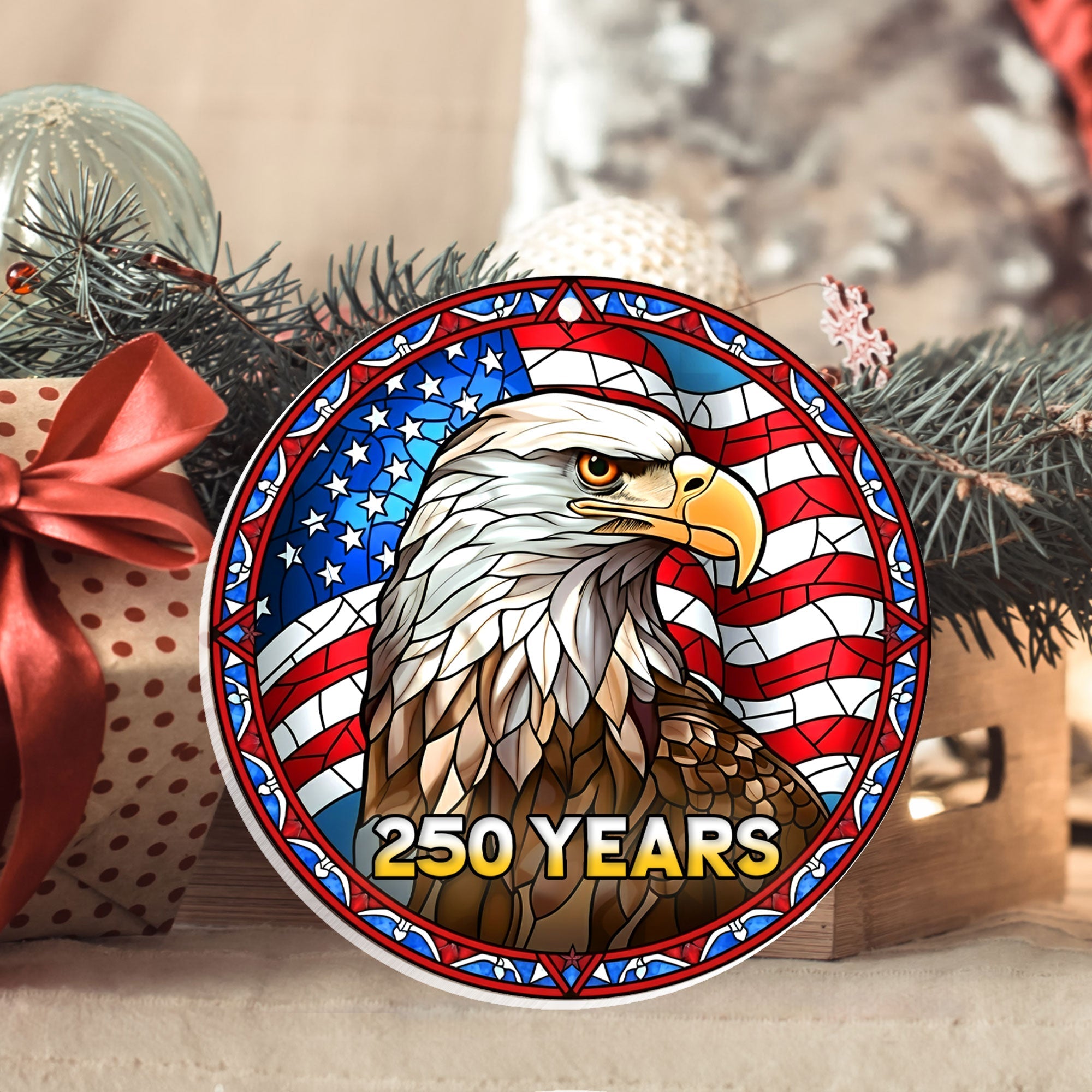 250 Years of America Patriotic Ornament | Eagle Independence Decor