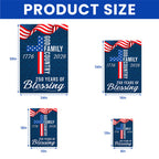 250 Years of Blessing Patriotic Christian with Painting American Flag Canvas Wall Art