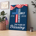 250 Years of Blessing Patriotic Christian with Painting American Flag Canvas Wall Art