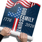 250 Years of Blessing Patriotic Christian with Painting American Flag Canvas Wall Art